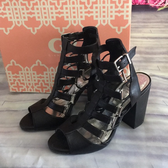 Gianni Bini Shoes - Gianni Bini Fired-Up Black Gladiator Sandals 8.5M